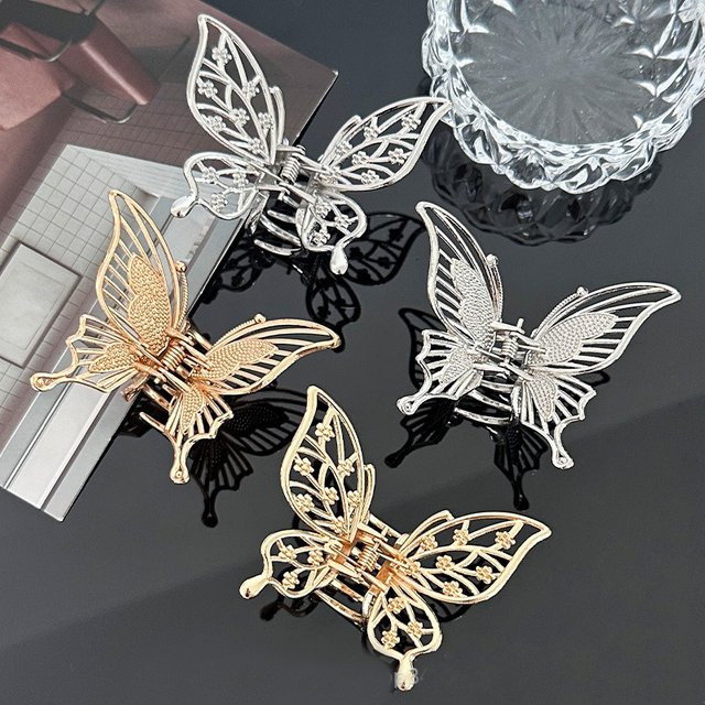 Haarklammer Metallic, Schmetterling, Boho-Stil - Bild 1