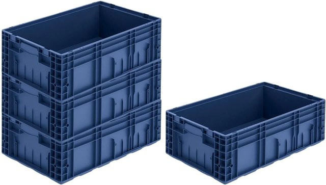 PROREGAL SuperSparSet 4 x VDA KLT Kleinladungsträger mit Verbundboden in Blau, H x B x T: 21,3 x 40 x 60 cm, 34,9 Liter - Bild 1