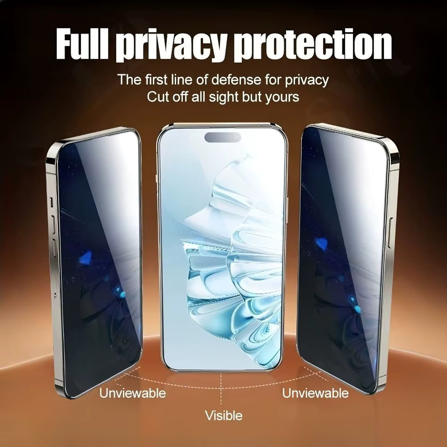 Anri Spy Vollbildschutz Set aus Hartglas für iPhone 11 bis iPhone 17 Pro Max, 4 Stück, transparent - Bild 2