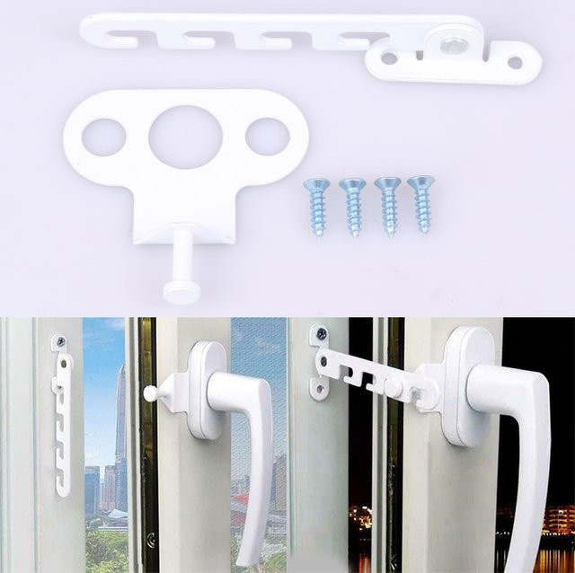 Fensterriegel als Windstopper und Begrenzer aus Edelstahl in Weiß - Bild 1