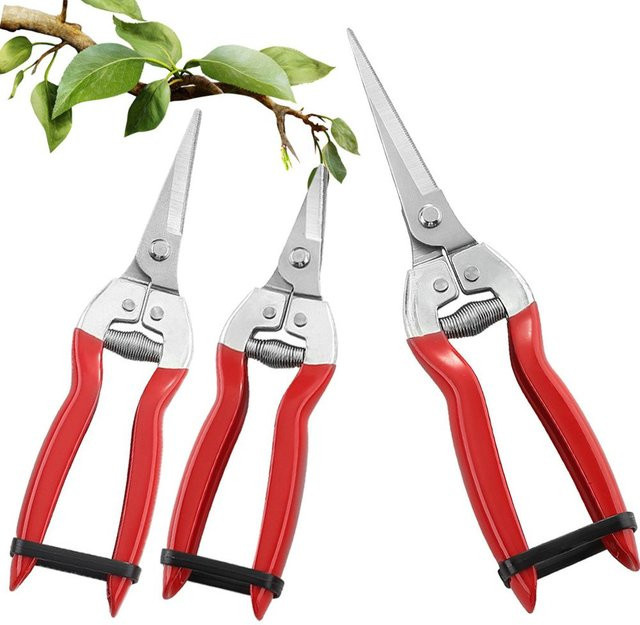 Gartenschere aus Metall in Rot für Bonsai, Obst und Unkraut als manuelles Schneidwerkzeug - Bild 1