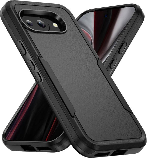 Stoßfeste Hybrid-Doppelschicht-Schutzhülle für Google Pixel 7 Pro 8 Pro 9 Pro in Schwarz mit matter Abdeckung - Bild 1
