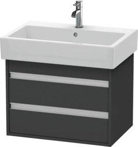 Duravit Waschtischunterschrank Ketho wandhängend mit 2 Schubladen, Grau matt, B/T/H: 65 x 44 x 48 cm - Bild 1