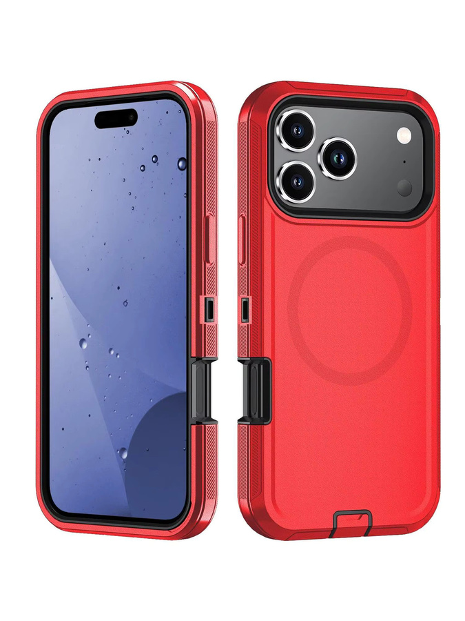 CYD Armor Stoßfeste Defender Handyhülle für iPhone in Rot aus PC und TPU - Bild 4