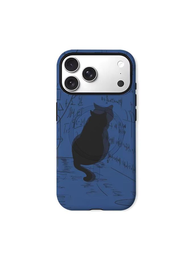Math Cat Handyhülle für iPhone 17 16 15 14 13 Pro Max Plus mit Magnetfunktion in Blau - Bild 6
