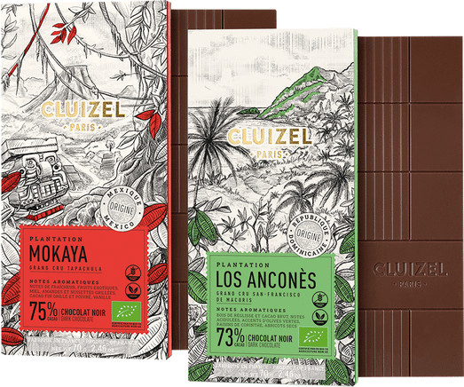 Cluizel Paris Schokoladen-Set Mokaya 75 % und Los Anconès 73 % Bio 2 x 70 g - Bild 1