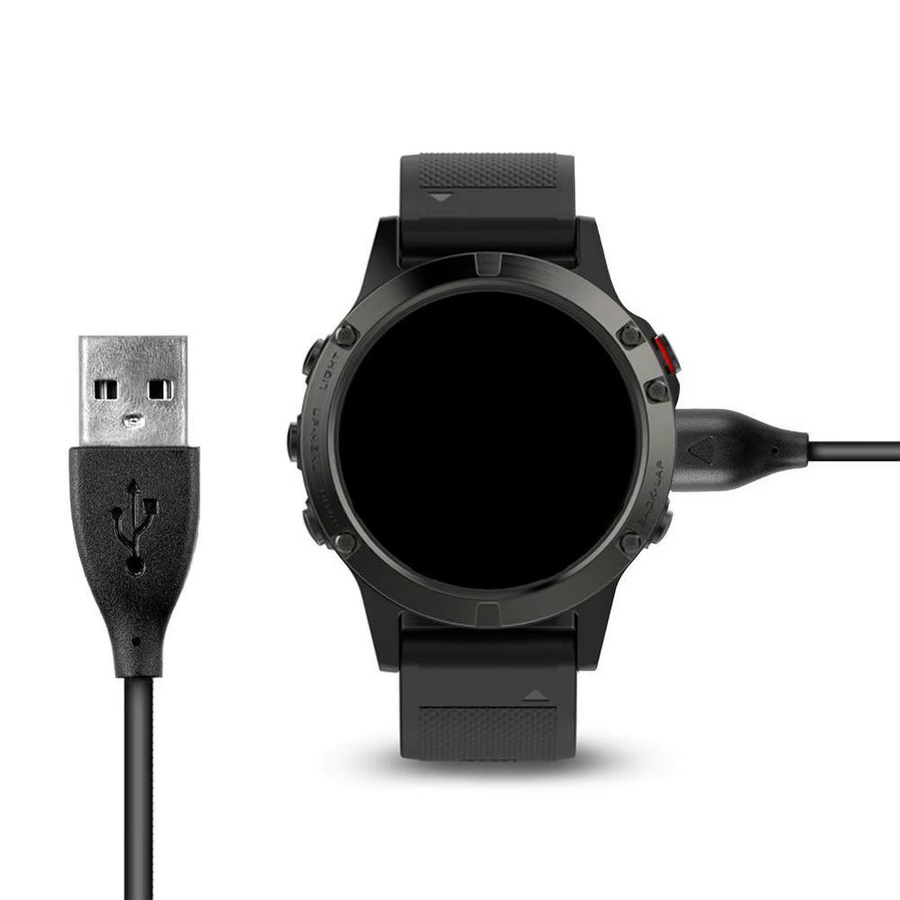 USB-Ladekabel für Garmin Fenix 8 7 6S Pro 5X Smartwatch, USB-A auf USB-C Datenleitung und Ladegerät, Schwarz - Bild 3
