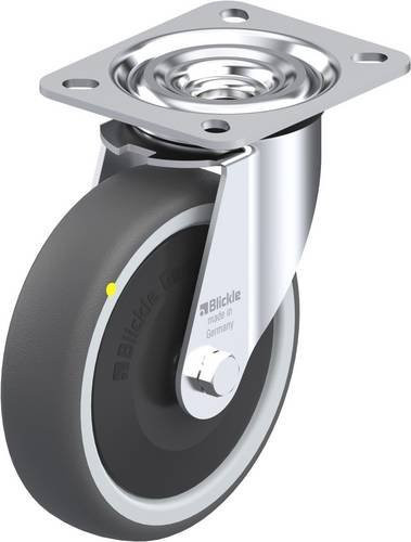 Blickle L-PATH 125KF-ELS Lenkrolle grau mit Schraubplatte und Kunststoffrad, Rad-Durchmesser: 125 mm, Tragfähigkeit: 160 kg - Bild 1