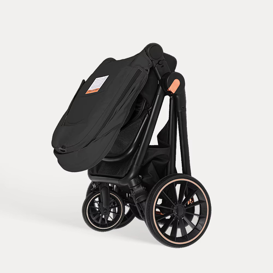 BabyVoyage 4-in-1 Kinderwagen-Reisesystem mit Autositz, ISOFIX-Basis, Babywanne und 360 Grad drehbarem Sitz in Schwarz - Bild 4