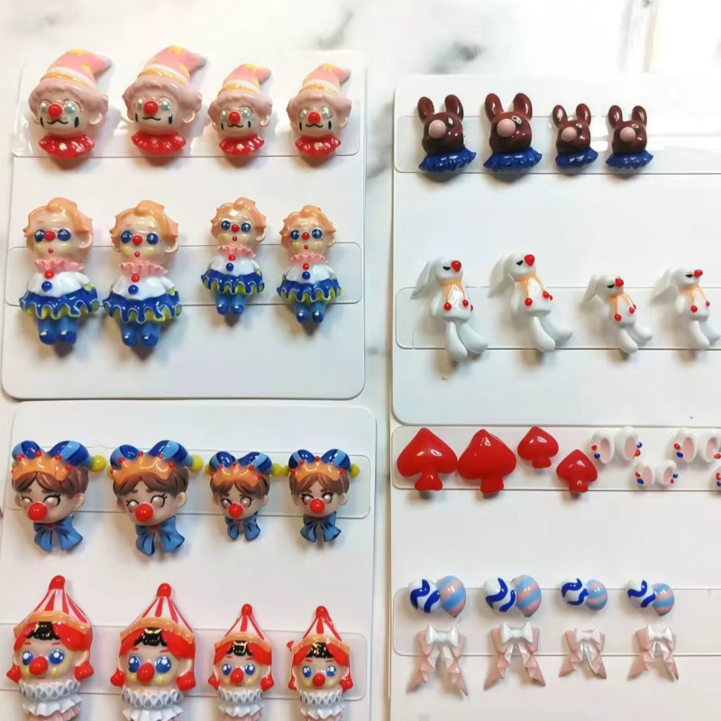Nagelkunst-Silikonform, Clown-Zirkus-Kaninchen-Schleife 3D, Transparent - Bild 3