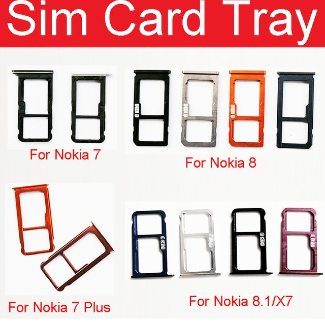 SIM-Kartenhalter in Silber für Nokia 8, 7, 7.1, 7 Plus, 8.1 und X7 als Ersatzteil zur Reparatur - Bild 1