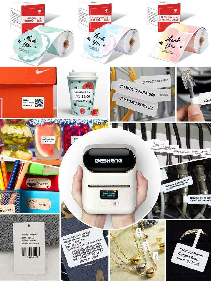 MrLabel Selbstklebende runde Etiketten aus Papier in Weiß oder Transparent für M110 M220 M200 M120 zum DIY-Logo-Design und für QR-Codes - Bild 3