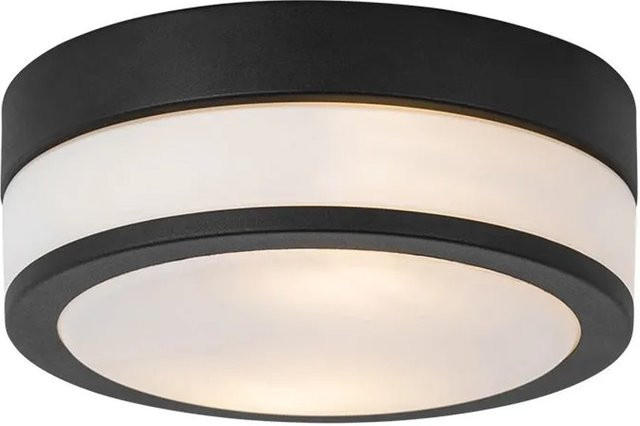 QAZQA Flavi Moderne Deckenleuchte Schwarz aus Stahl und Glas mit IP44 Schutz und E27 Fassung - Bild 1