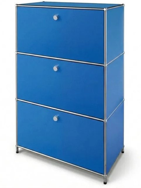 Floordirekt Metallschrank Concept Epure MK-129 Sideboard mit 3 Fächern in Blau, B/T/H: 75 x 40 x 120 cm - Bild 1