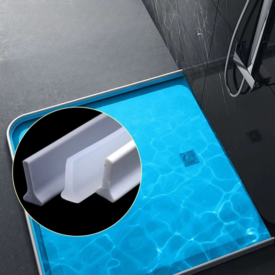 Flexible Silikon Dusche Barriere Wasser Stopper in Grau, Länge: 2 m - Bild 4