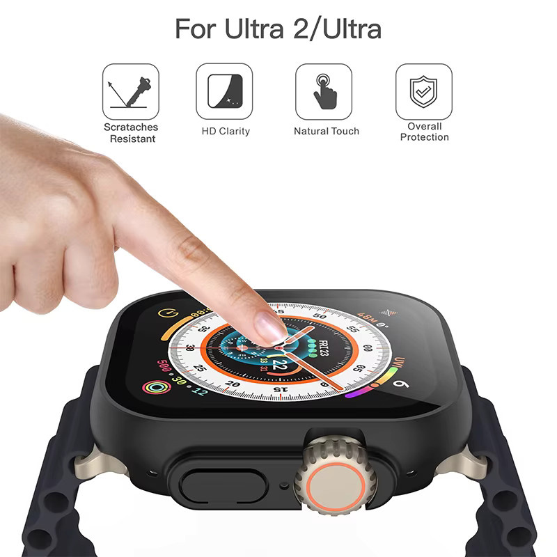 Apple Smartwatch Zubehör, PC Bumper, Displayschutzfolie, 49 mm, Schwarz - Bild 2