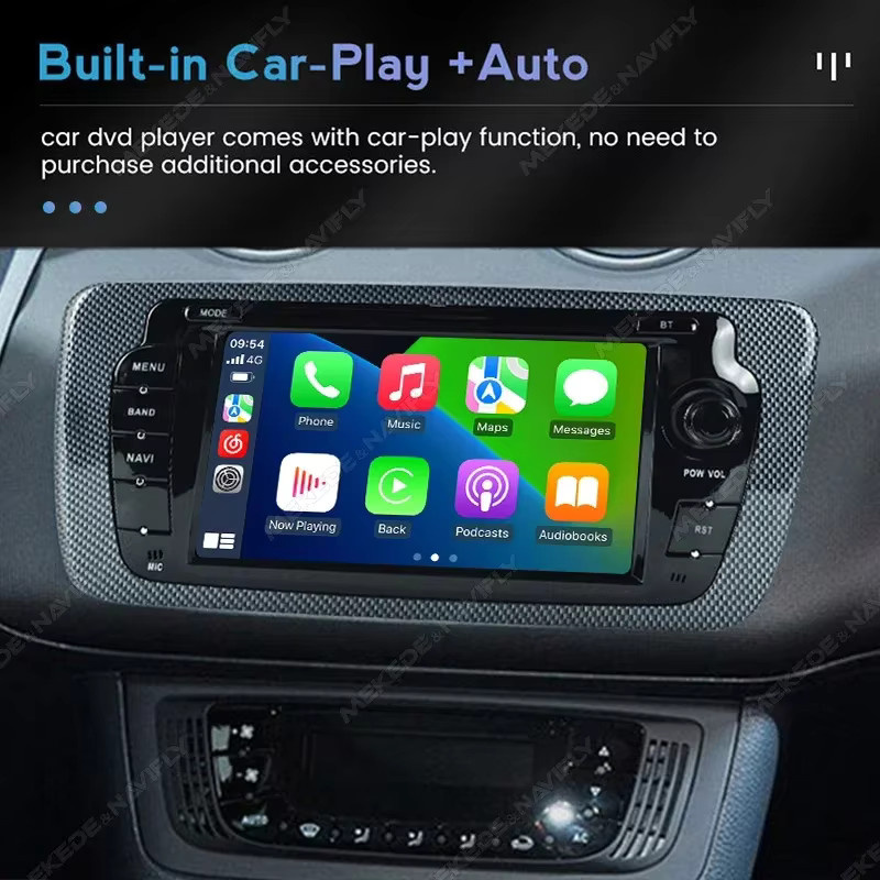 STRONGNAVI Multimedia Autoradio mit 7 Zoll Display für Seat Ibiza 2009-2013, CarPlay, Android Auto, GPS, WIFI und FM Radio in Schwarz - Bild 3