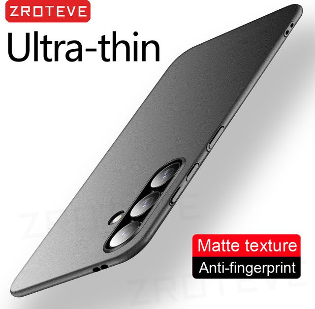 Zroteve Frosted Schutzhülle aus hartem PC für Samsung Galaxy S25 S24 S23 S22 S21 S20 Ultra Plus FE in Grau - Bild 1