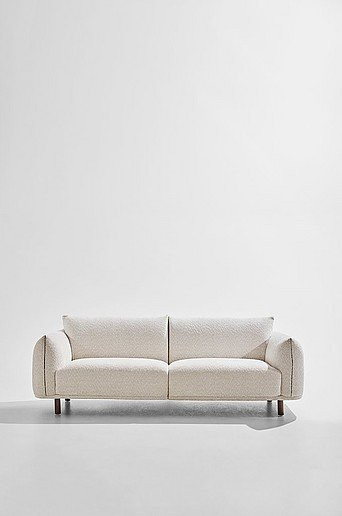 Barry 3-Sitzer-Sofa in Beige und Braun mit Stoffbezug und Massivholzrahmen - Bild 1