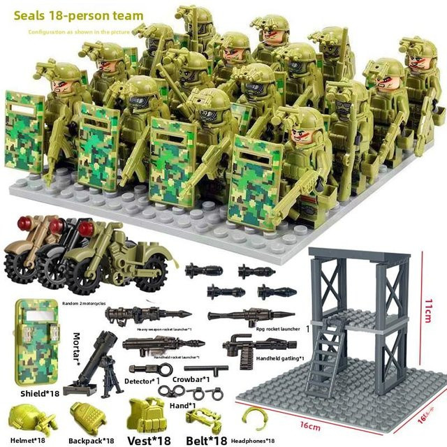 Favorite toy Spezialeinheiten Militärbausteine Zombie Geist Männer Mini-Humanoide Puppe, Wachturm Szene Spielzeug - Bild 1