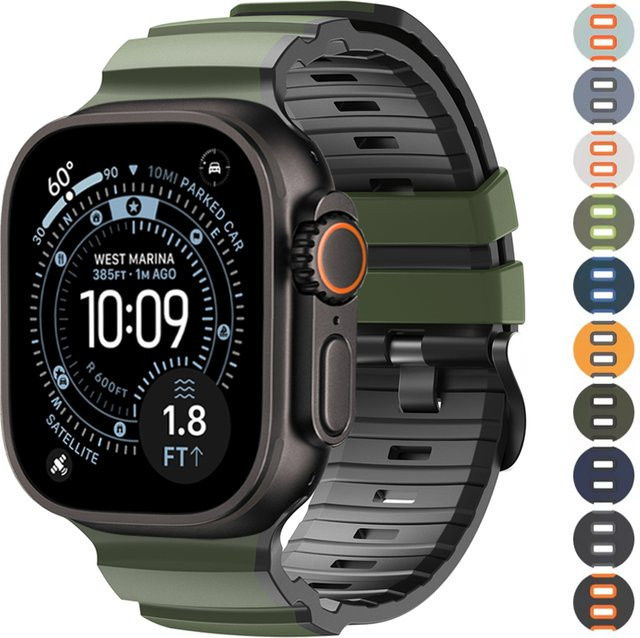 RMUTANE Uhrenarmband Trail Sport, Silikon, Schwarz, Unisex - Bild 1