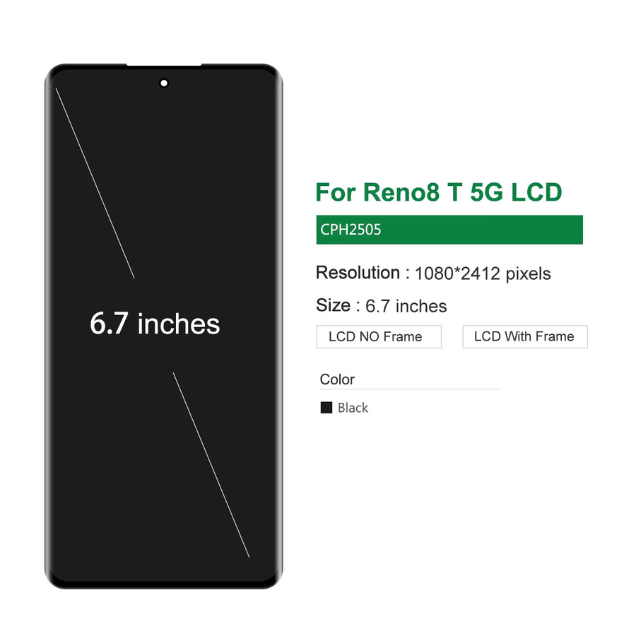 Oppo Reno8 T 5G LCD Display mit Touch Panel Digitizer und Rahmen Ersatzteil 6,7 Zoll - Bild 2