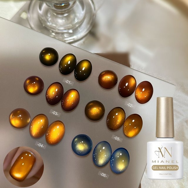 MIANEL Nagelgel Akazien-Katzenauge, Gold, schimmernd - Bild 1