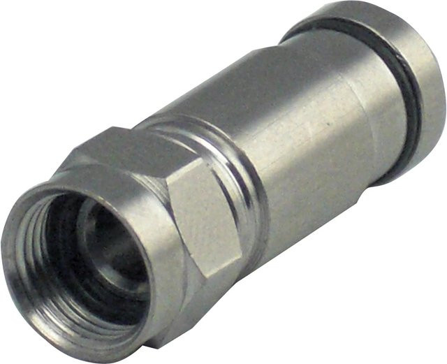 Schwaiger F-Verpressstecker Ø 7 mm RG 6 in Silber - Bild 1