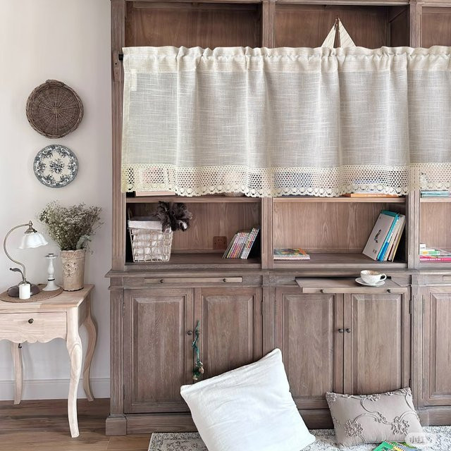 Tiyana Boho Vorhang mit Häkelspitzenbesatz, transparent, B/H: 50 x 100 cm - Bild 1