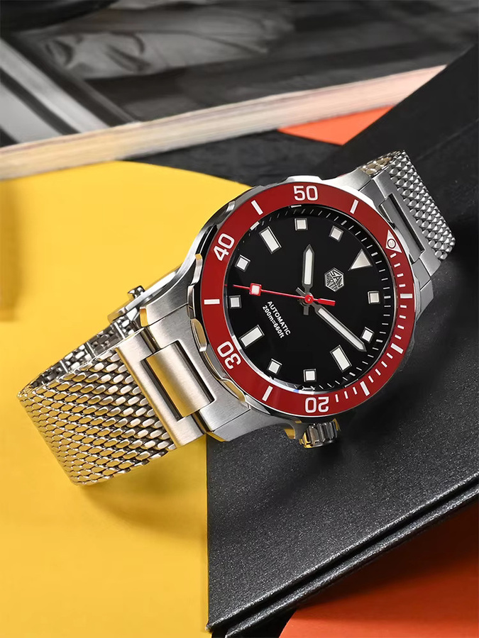 San Martin Armbanduhr, Automatik, Edelstahl, 39,5 mm, Herren, Schwarz - Bild 3