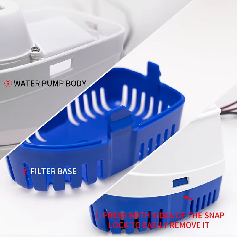 KOETSU Hochleistungs-Tauchpumpe aus PP-Material in Weiß und Blau - Bild 2