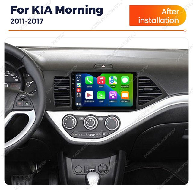 Navifly 2 DIN Android 14 Auto-Multimedia-Player für KIA Picanto 2011-2016 mit Carplay, Android Auto, GPS und WIFI in Schwarz - Bild 1