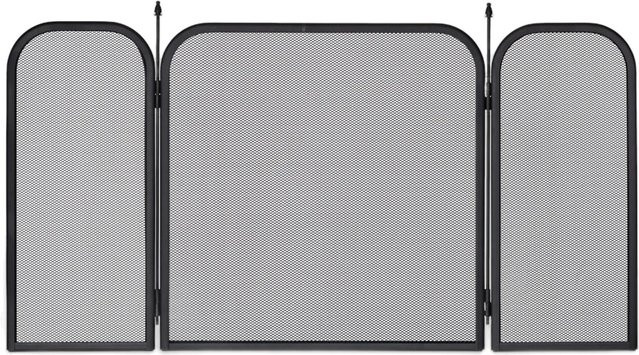 Relaxdays Funkenschutzgitter aus Stahl in Schwarz, dreiteilig und klappbar, B: 97 cm, H: 52,5 cm, T: 1,5 cm - Bild 1