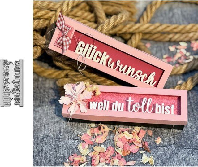 Metall-Stanzformen Glückwunsch Weil Du Toll Bist Silber für DIY Scrapbooking und Kartenherstellung - Bild 1