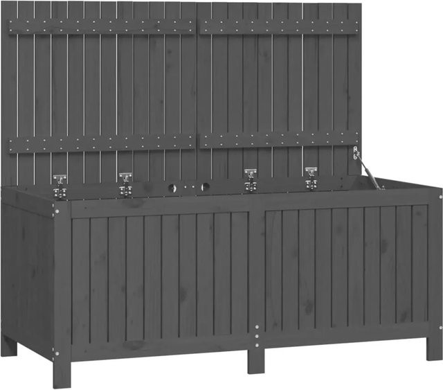 vidaXL Gartentruhe aus Kiefer Massivholz in Grau, B/T/H: 147 x 68 x 64 cm - Bild 1