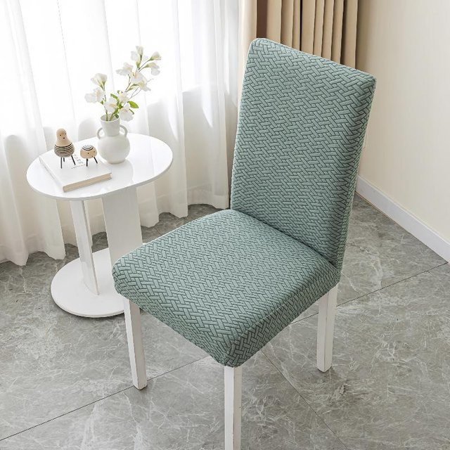 Yiran Furniture Elastischer Ganzjahres Stuhlbezug für Esszimmerstühle mit Grafikdesign in Grün B/T/H: 42 x 38 x 38 cm - Bild 1