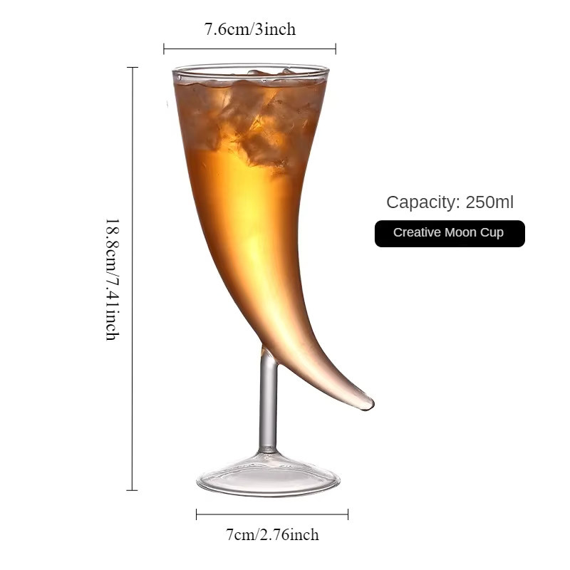 Kreatives hochfüßiges Cocktailglas Mondweinglas aus Glas, transparent, 250 ml - Bild 4