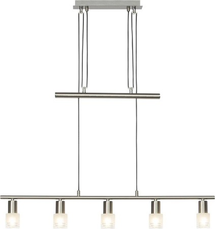 Brilliant LED-Pendelleuchte Lea 5-flammig in Chrom und Eisen mit E14 Leuchtmitteln
