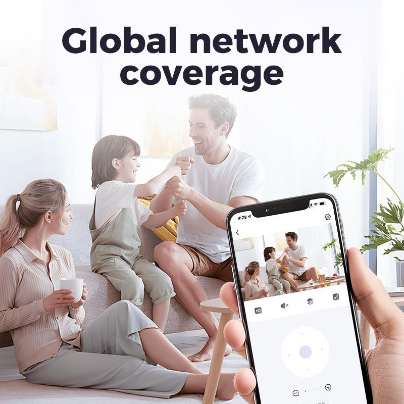 Meiteai-All Mini WiFi Smart Überwachungskamera in Schwarz mit HD 1080P, 360 Grad Drehbarkeit und 32G Speicherkarte - Bild 12