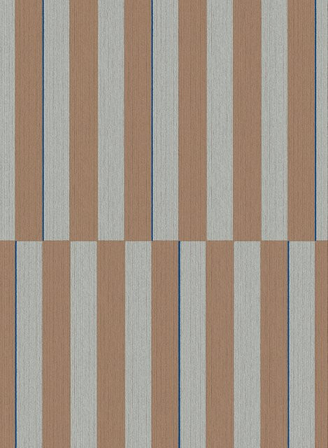 Eijffinger Wallpaper Revive 4 Tapete mit Streifenmuster in Braun/Grau aus Vlies - Bild 1