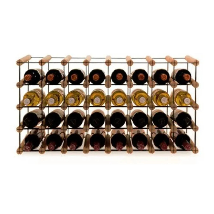 PROREGAL Modulares Weinregal Vinotega Mod Metal aus massivem Kiefernholz, Braun geölt, H x B x T: 42,5 x 82,5 x 24,5 cm - Bild 2