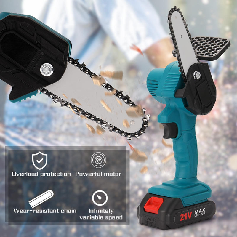 Aimo Tragbare elektrische Astsäge, wiederaufladbare einhändige Minisäge für die Holzbearbeitung mit EU-Stecker - Bild 5