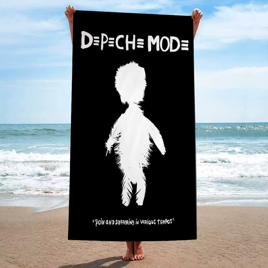 D-Depeche Mod Personalisierbares Strandtuch für Mädchen aus Mikrofaser, schnelltrocknend und sandfrei, Mehrfarbig - Bild 5