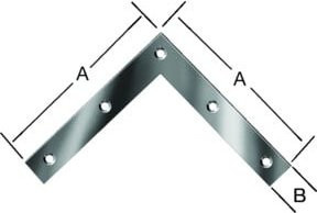 VORMANN Tür-Eckwinkel aus verzinktem Stahl mit geraden Enden, Breite: 160 mm, Höhe: 160 mm - Bild 1