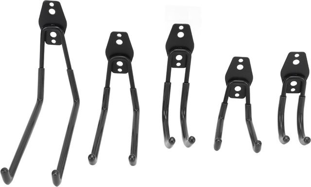CosyHome 5er-Set Schwerlast Fahrradhalterung für Wandmontage, Doppelhaken Garagenlagerung bis 40 kg, Schwarz - Bild 1