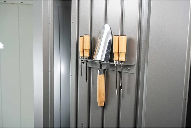 Biohort Werkzeughalter für Gerätehaus Neo aus Stahl in Quarzgrau-Metallic, 2 Stück - Bild 1