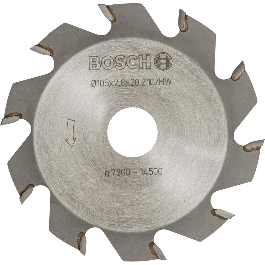 Bosch Scheibenfräser aus Hartmetall in Silber, Durchmesser: 105 mm, Bohrung: 20 mm, 10 Zähne - Bild 1