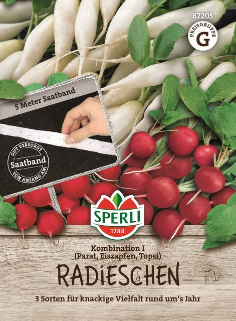SPERLI Radieschen-Samen Kombination I als Saatband zum Aussäen - Bild 1