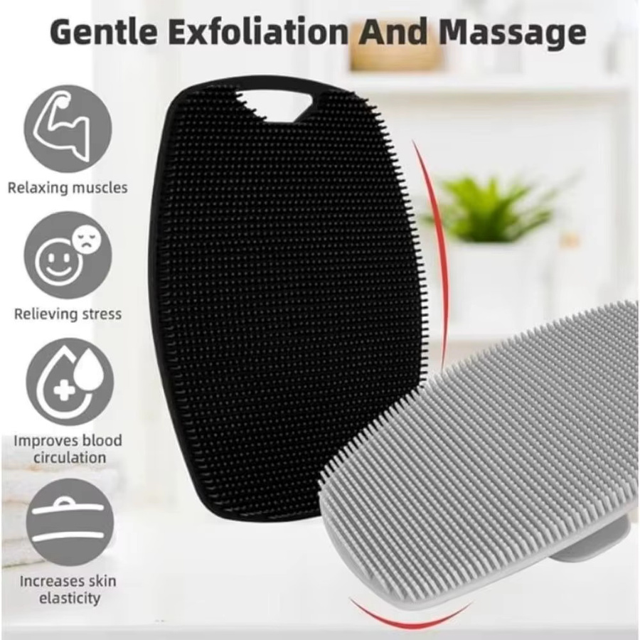 Silikon Peeling Pinsel, Schwarz Grau, Körperreinigung, Unisex - Bild 2