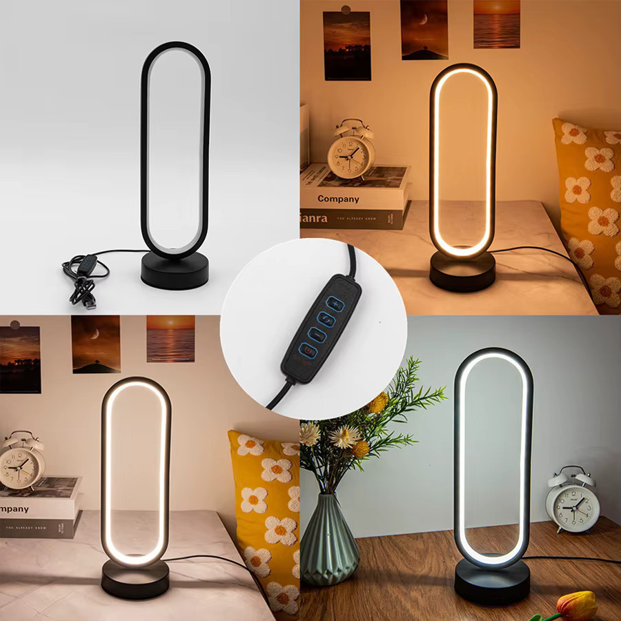 AVACOM LED Ring Nachtlampe dimmbar in Weiß und Schwarz für Schlafzimmer und Wohnzimmer - Bild 4